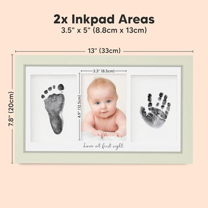 KeaBabies Inkless Hand and Footprint Kit, Boy Girl Newborn Keepsake (Sage) | No Mess Ink Pad for Baby Handprint, Clean Touch Paw Print Kit for Dog Picture Frame, Personalized Baby Christmas Shower Gifts - color: Sage
