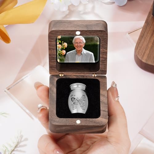 SOITIS Engraving Small Urns for Human Ashes Keepsake 1.2 Inches Stainless Steel Mini Urns for Ash Square Box Tiny Cremation Urns for Women Men Funeral Keepsake Urn - color: Square Box A-custom