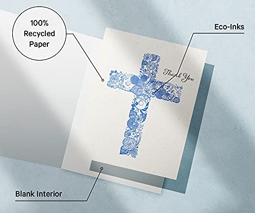 Twigs Paper Christian Cross Thank You Cards, 24 Blank Note Cards | Matching envelopes included, bible verse & scripture, faith & encouragement, inspirational & religious - color: Christian Cross Thank You, size: 24-Count