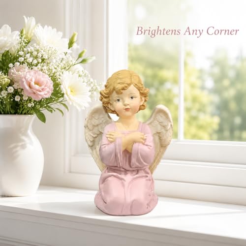5.32 Inch Praying Angel Figurine, Resin Guardian Statue | Painted Keepsake For Mom, Daughter, Sister, Friend, Prayer Corners, Shelves, Desks, Nightstands And Sympathy Gifts - size: 5.32"H