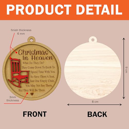 Christmas in Heaven with Chair Ornaments, Memorial Christmas Ornaments, Christmas Memorial Keepsake, for Grandma Grandpa Mom Dad. - style: Christmas in Heaven