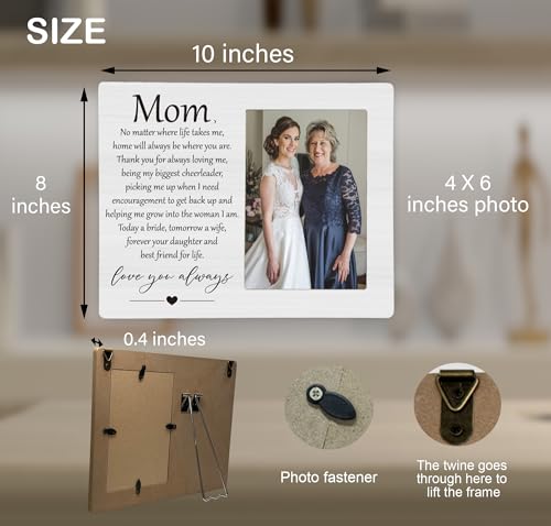 Mom Love You Forever Wedding Picture Frame, Mother of the Bride Photo Frame, 4x6 inch Photo - style: Mother of the Bride