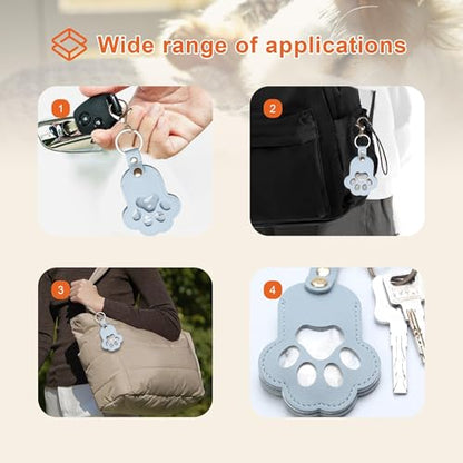 Pet Memorial Keychain Dog Paw Keepsake Photo Holder - color: 3pack Blue