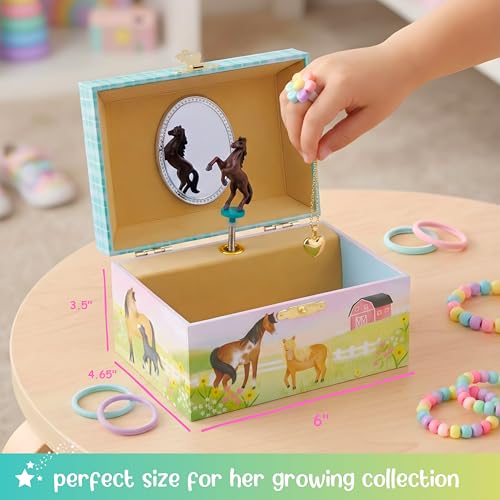 Giggle & Honey® Musical Horse Jewelry Box for Girls | Music Boxes for Little Girls, Toddler Jewelry Box for 4 Year Old Kids, Toys for Toddlers, Birthday Gifts for Kids 5-9 Years - style: Horse