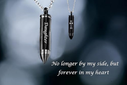 Celtic Cross Bullet Urn Necklaces for Ashes Cremation Jewelry Keepsake Memorial Pendant - style: Daughter