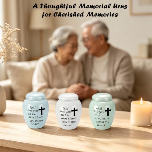 SOITIS Set of 6 Small Urns for Human Ashes Ceramic Mini Urns for Ashes | Decorative Urns Memorial Keepsake Urn Sharing Urns Tiny Urn for Ashes