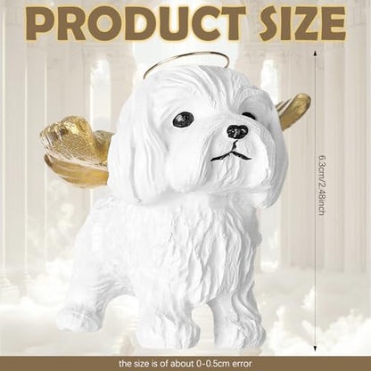 Jetec Angel Dog Memorial Christmas Ornaments for Tree Malta with Gold Wings Hanging Ornament Remembrance Pooch Gifts for Christmas Xmas Loss of Dog