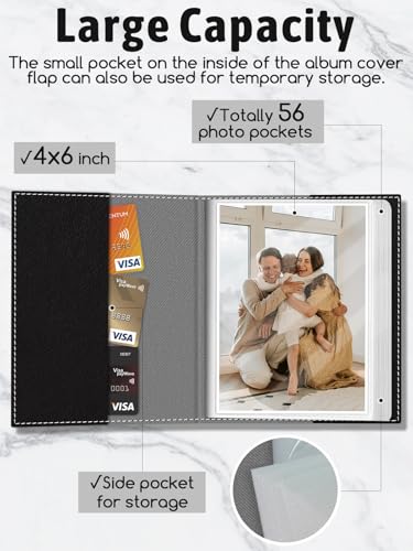 Photo Album 4x6, 56 Pockets Small Picture Book Goth Bookshelf - color: Goth Bookshelf