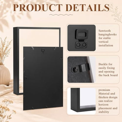 Tuanse Shadow Box Picture Frame Display Cases,16 x 12 Inch,Black - color: Black, size: 16 x 12 Inch