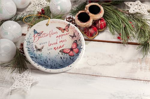 Artistic Butterflies Appear Quote Ornament, Wings of Remembrance Gift - color: Artistic Butterflies Appear Quote Ornament, Wings of Remembrance Gift