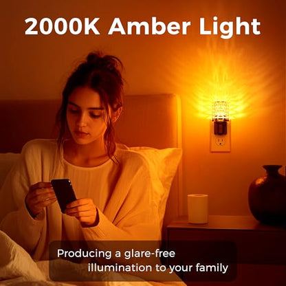 L LOHAS LED Night Light, 2 Pack Dimmable Night Lights Plug into Wall - color: Diamond-Amber, size: 2 Pack