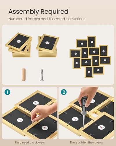 SONGMICS 12-Pack 4 x 6 Collage Picture Frames with Glass Front - color: Pale Gold, size: 12 Pack