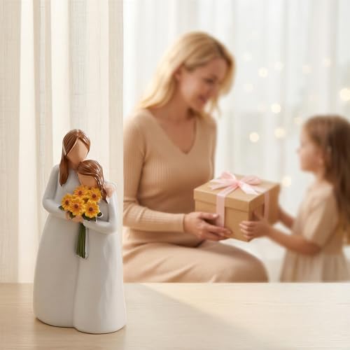 Mother Daughter Gift, Mom and Daughter's Figurines, Mom Birthday Gifts, Sculpted Hand-Painted Figure, Mom's Gifts from Daughter on Birthday, Mother's Day, Christmas, Thanksgiving, Mama Present - color: Mother Daughter Figurines