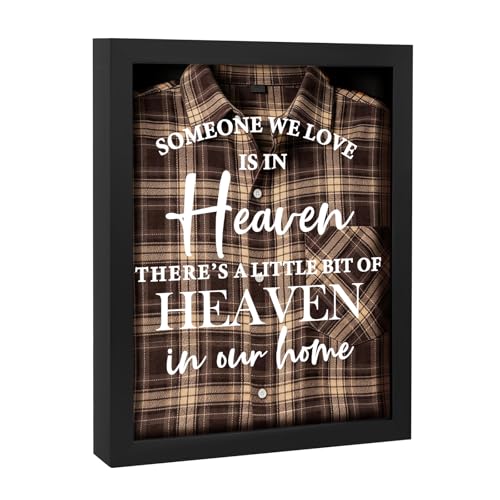 Sympathy Gifts for Loss of Loved One, Clothing Memorial Shadow Box Frame - color: Black