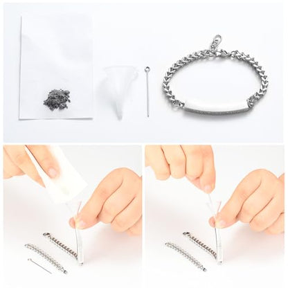 Cremation Urn Cuff Bracelet for Ashes Stainless Steel Crystal Cube Cremation Bangle Keepsake Ashes Jewelry - color: Steel