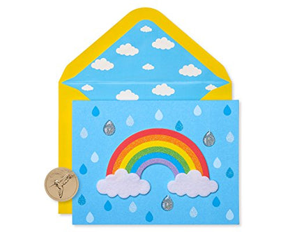 Papyrus Blank Cards with Envelopes, Rainbow with Glitter (8-Count) - color: ‎Rainbow, Blue