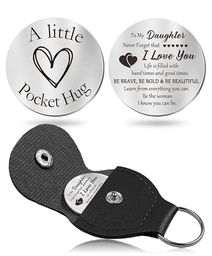 CINDYHE Pocket Hug Token keychain for Men Women Him Her(Daughter) - color: Daughter