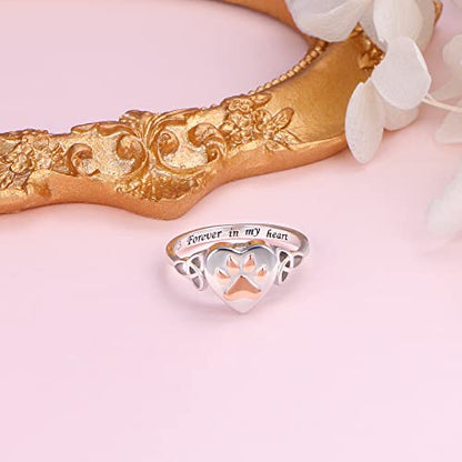 S925 Sterling Silver Urn Ring for Ashes Heart Keepsake Cremation