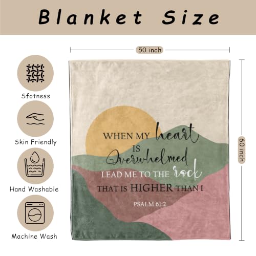 HIWX Boho Christian Bible Verse Throw Blanket 50x60 the Rock - color: The Rock 1, size: 50“L x 60”W