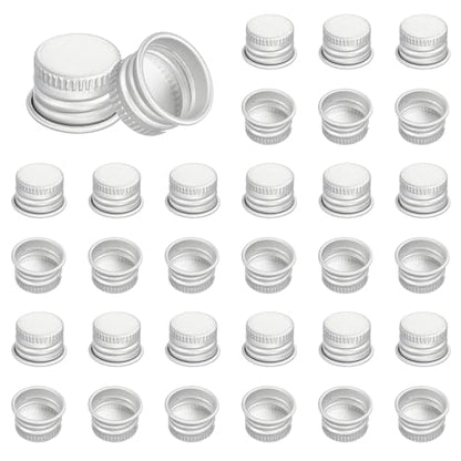 PATIKIL 15mm Metal Round Screw Lids, 36 Pcs Aluminum Mason Jar Lids Screw Top Caps for Lab Home Storage Jars Gallon Jugs Glass Snack Containers Liquid Storage, Silver Tone - size: 15mm