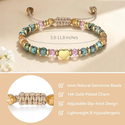 yupoxiu Natural Stone Bracelets - Inspirational Birthday Gifts for Women | Thinking of You & Get Well Soon Gifts for Women, Unique Jewelry Gift for Friend, Sister, Her - style: K-Just Hug