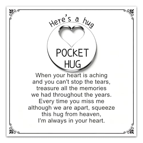 Ikacvb Memorial Gifts Pocket Hug Token Sympathy Gifts For Loss Of Loved One | In Loving Memory Gift For Mom Dad Condolence Remembrance Gift Keepsake Memorial Keychain Jewelry