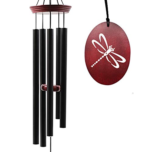 Dragonfly Wind Chimes for Outside, 33" Outdoor Wind Chimes | Tuned Soothing Melody, Memorial Sympathy Gift for Loss of Loved One, Garden Patio Yard Decor - color: 33" Red Dragonfly