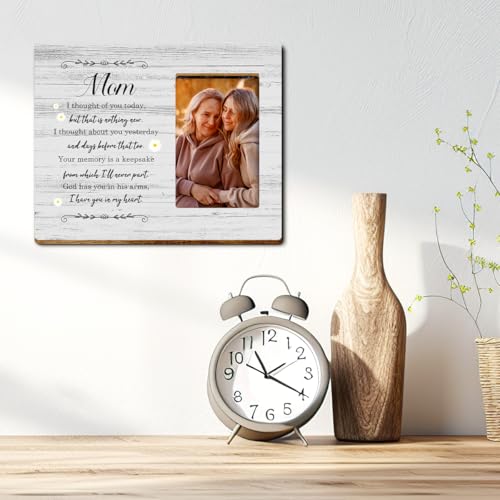 Memorial Picture Frame for Loss of Mom,Memory Gifts Sympathy Gifts Condolences Gift for Loss of Mother,I Thought of You Today Mom Wood Picture Frame - style: Mom-2