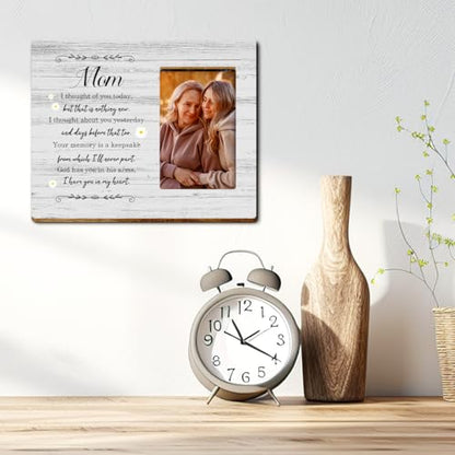 Memorial Picture Frame for Loss of Mom,Memory Gifts Sympathy Gifts Condolences Gift for Loss of Mother,I Thought of You Today Mom Wood Picture Frame - style: Mom-2