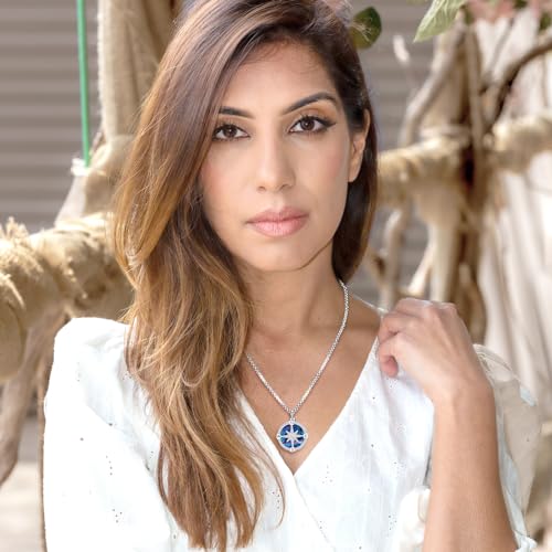 Compass Necklace for Women Men 925 Sterling Silver Pendant Urn Necklaces for Ashes Picture Locket Necklace Anchor Necklace Viking Necklace Crystals CZ Moonstone Abalone Shell Turquoise Compass Jewelry - color: T-F-Compass Urn Necklace, style: Urn Necklace