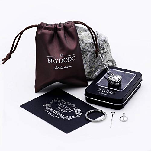 Beydodo Personalized Heart Cremation Urn Necklace for Ashes Always in My Heart Memory Necklace Gift with Funnel Kit - color: Style 1