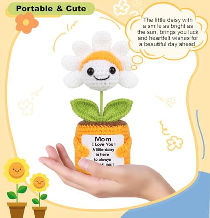 Sizobi Birthday Gifts for Mom from Daughter Son,Handmade Emotional Support | Mini Daisy Gift for Mama Mother in Law Bonus Step, Funny I Love You Stocking Stuffers for Women Small Cute Decor - style: To My Mom