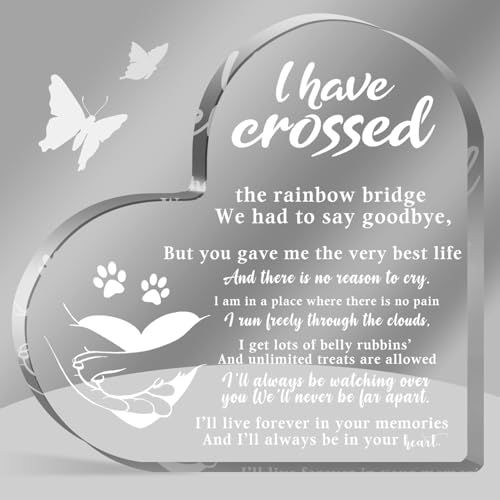 Pet Memorial Acrylic Rainbow Bridge Decorations - Sympathy Gifts for Loss of Dog, Cat - Bereavement Gifts for Pet Loss Remembrance - style: 003