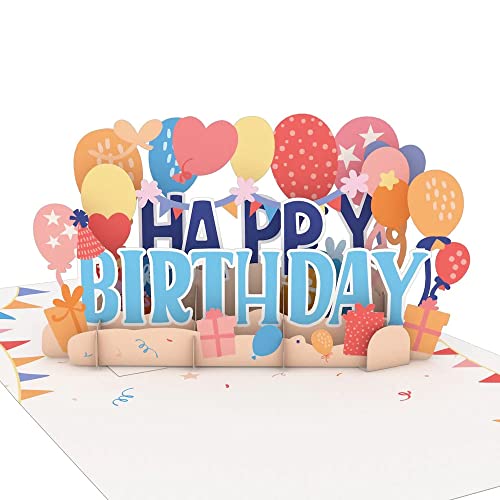 Lovepop Happy Birthday Gifts Pop-Up Card with Envelope | Paperpop Card 4.5x5.9; 3D Colorful Balloon Greeting Card for Women, Men, Husband, Wife, Mom, Dad, Sister, Friend, Coworker - color: Happy Birthday Gifts