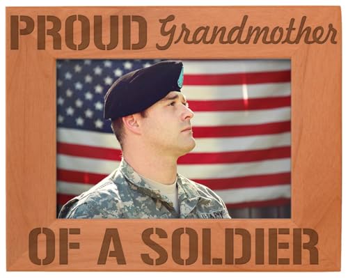 ThisWear Proud Grandmother of Soldier Wood Frame - Landscape 5x7 - color: Grandmother, size: 5x7 Photo - Landscape