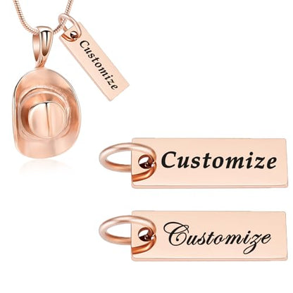 Hearbeingt Cowboy Hat Urn Necklace for Ashes Cremation Jewelry - color: Customize A