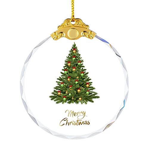 Christmas Ornaments Crystal Hanging, Christmas Tree Glass Ornament Hanging Craft Collectibles for Trees Home Party Gifts - color: Christmas Tree