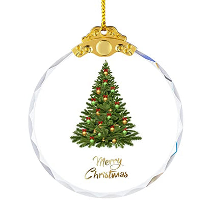 Christmas Ornaments Crystal Hanging, Christmas Tree Glass Ornament Hanging Craft Collectibles for Trees Home Party Gifts - color: Christmas Tree