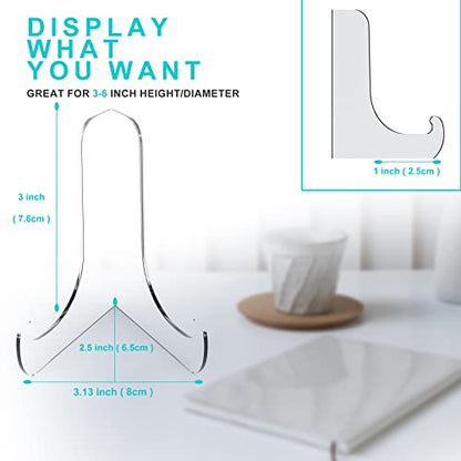 Boloyo 60-Degree Angle Acrylic Plate Display Stand , 3 Inch 2PC Clear Acrylic Display Holder Easel Base for Home Office Kitchen School Art Display - color: 60-Degree Angle, size: 3 inch(2PC)