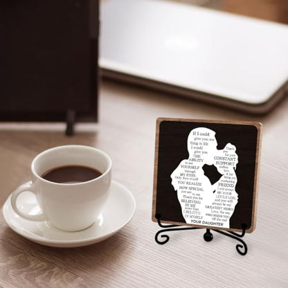 To My Dad Decor, Father Thanks Keepsake from Son Daughter,Heartwarming Sign | Father Appreciation Gift for Men, Thank You Dad Wooden Plaque, Fathers Day Birthday Gifts, Home Office Desk Decorations - style: To my dad