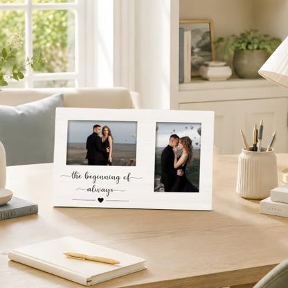 Engagement Double Picture Frame 4x6, Couple Gifts Two Photo Frame - color: color-1