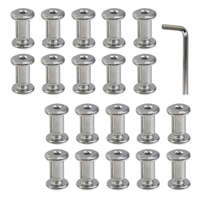 Oedema 20 Sets M6×6mm Silver Chicago Screws Countersunk Leather Rivets Stainless Steel Binding Screw Post for Leather Crafting, Bed, Φ8×12mm Barrel Nuts and Bolts - size: M6x6mm