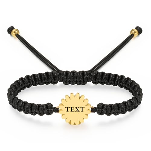 abooxiu Urn Bracelet for Ashes Sunflower Cremation Jewerlry Ashes Bracelet Memorial Cremation Bracelets Urn Jewelry for Ashes of Loved Ones Adjustable Braided Rope for Women - style: Customized-Sunflower
