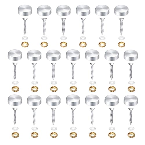 Screw Covers Caps 20-Pack 0.7"(18mm) Stainless Steel Mirror Screw Covers - size: 18mm