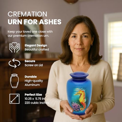 Seahorse Adult Cremation Urn