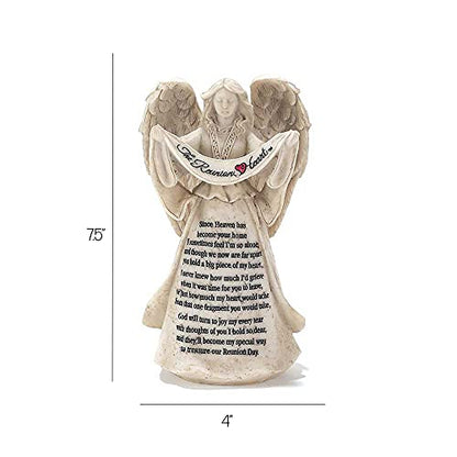 The Reunion Heart in Memory Resin Stone 6 inch Angel Figurine