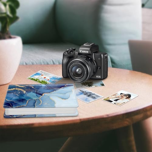 Fintie Photo Album 4x6 Photos - 112 Pockets Wallet Albums Memory Book | Vegan Leather Cover, 4X6 Picture Keepsakes, Family/Wedding/Travel Memory Book, Baby/Kids/Boys/Girls Gift, Ocean Marble - color: ocean marble