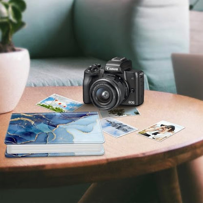 Fintie Photo Album 4x6 Photos - 112 Pockets Wallet Albums Memory Book | Vegan Leather Cover, 4X6 Picture Keepsakes, Family/Wedding/Travel Memory Book, Baby/Kids/Boys/Girls Gift, Ocean Marble - color: ocean marble