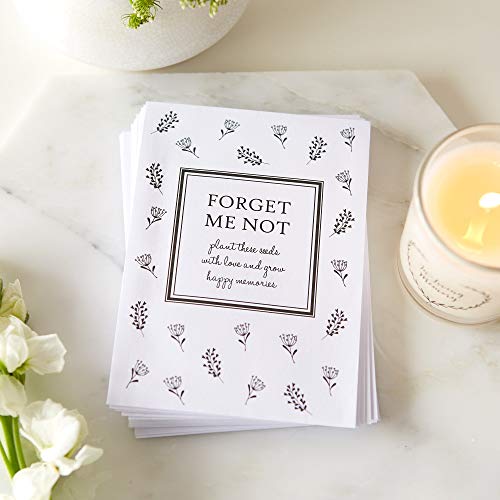 ANGEL & DOVE 25 Unfilled Forget Me Not Favor Envelopes - for Funeral, Memorial, Party or Event (Seeds Not Included)