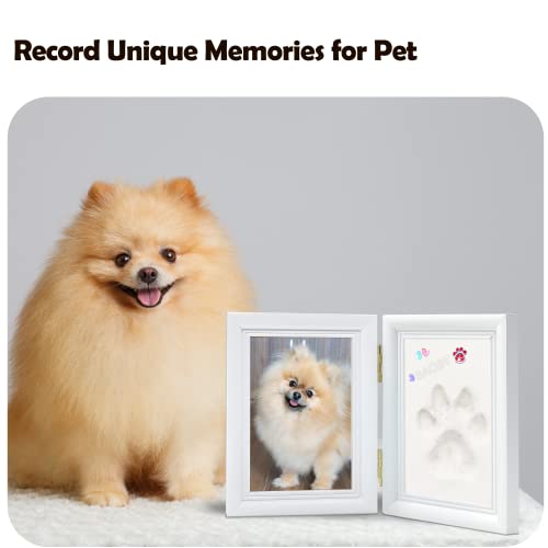 MYPAWLETS Clay Paw Print Kit for Dog Cat,Pawprint Keepsake Frame,White - color: Small-Medium White